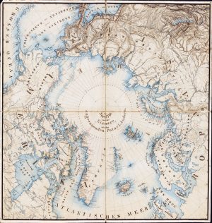 Mapa del Ártico y regiones adyacentes 1855
