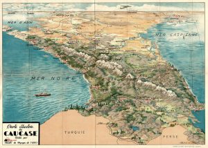 Mapa pictórico del Cáucaso circa 1930