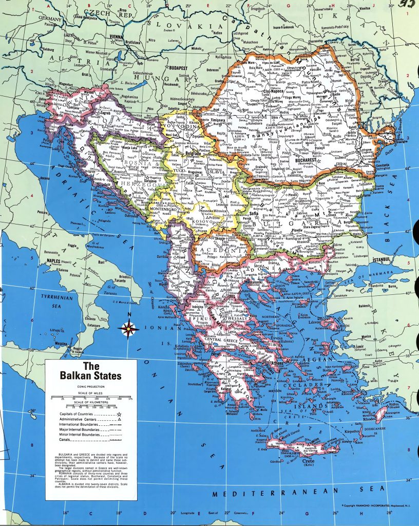 Mapa de los Balcanes.